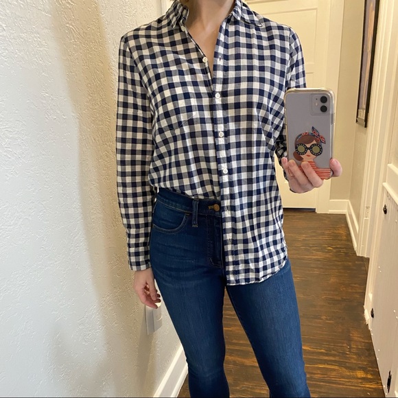 J. Crew, Gingham Button-Down Shirt in Boy Fit! - Picture 4 of 6